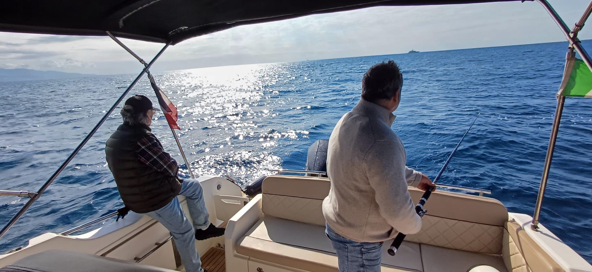 Traîne avec une mer moyenne