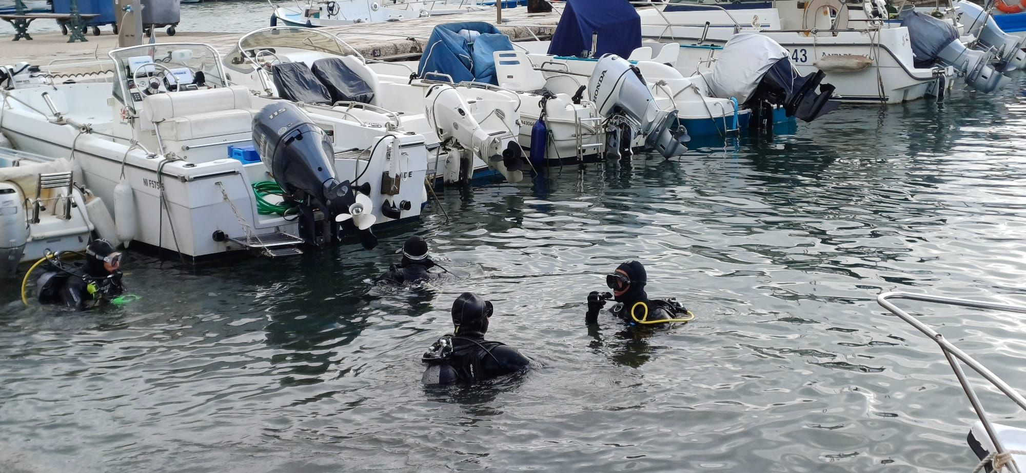 Les plongeurs repèrent les fonds sous-marins